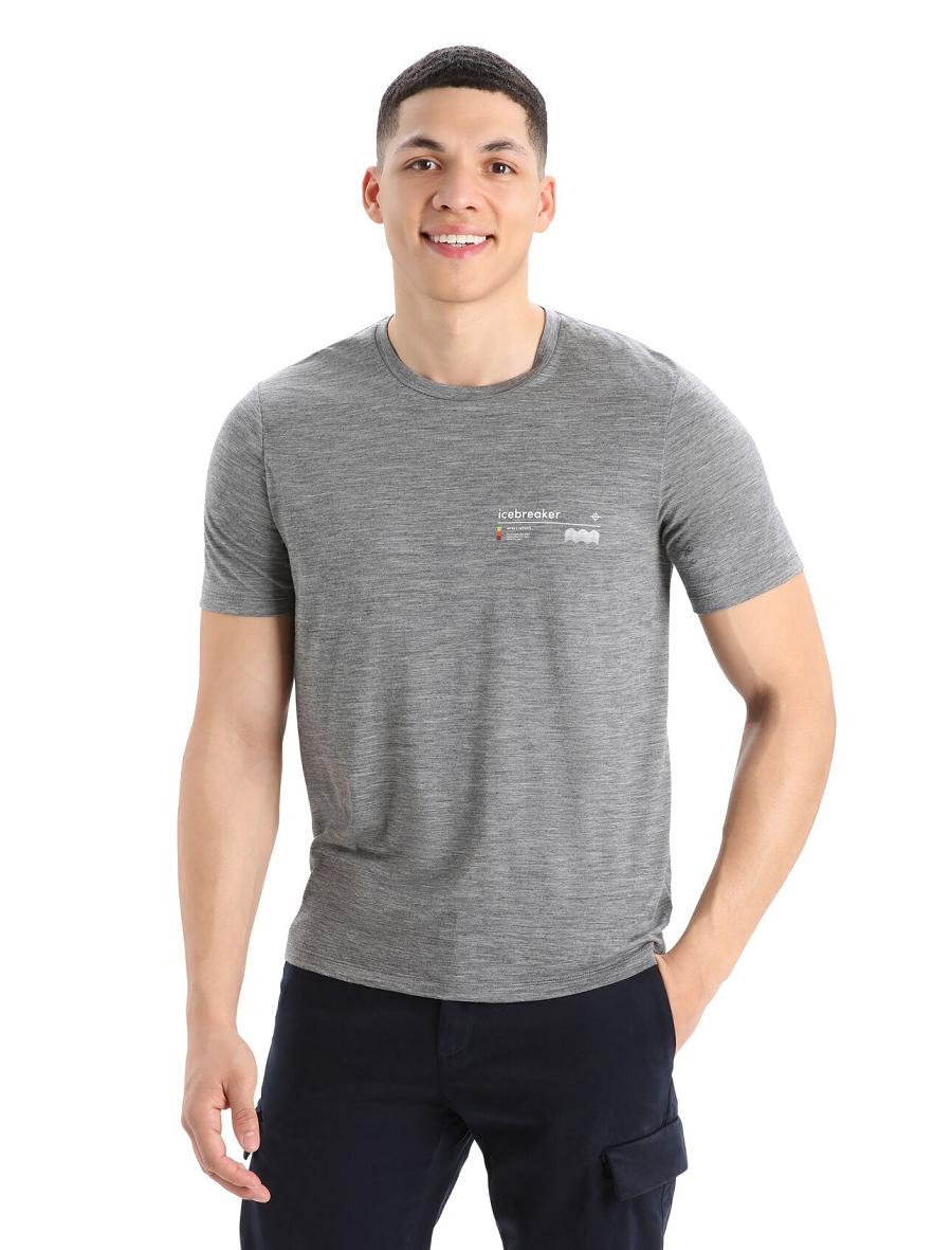 Gritstone Heather Icebreaker Merino Tech Lite II Short Sleeve Alpine Zone Men's T Shirts | AU 1178ILHS